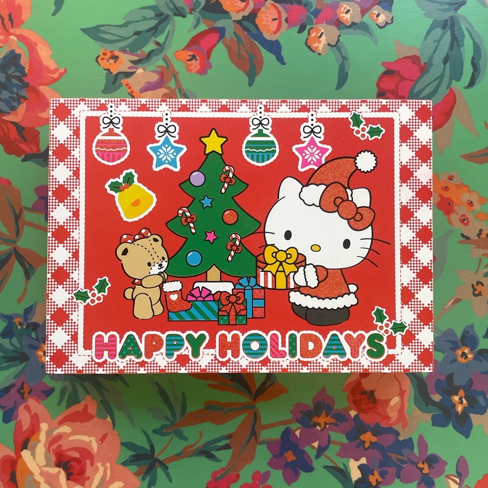 NEW Hello Kitty Happy Holidays Christmas block home decor